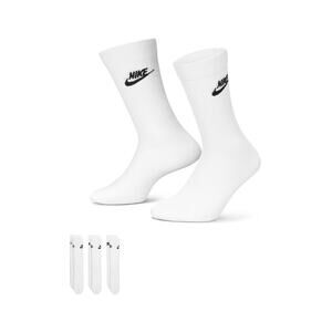 Adult Unisex Nike Sportswear Crew Socks 3 Pairs White DX5025 100 Size L